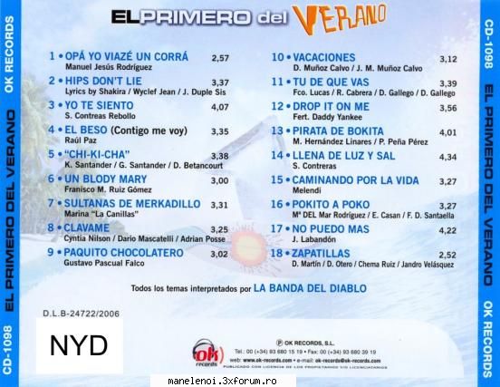 el primero del verano 2006(top 40)

clik pe poza sa maresti lista el primero del verano 2006 (top by